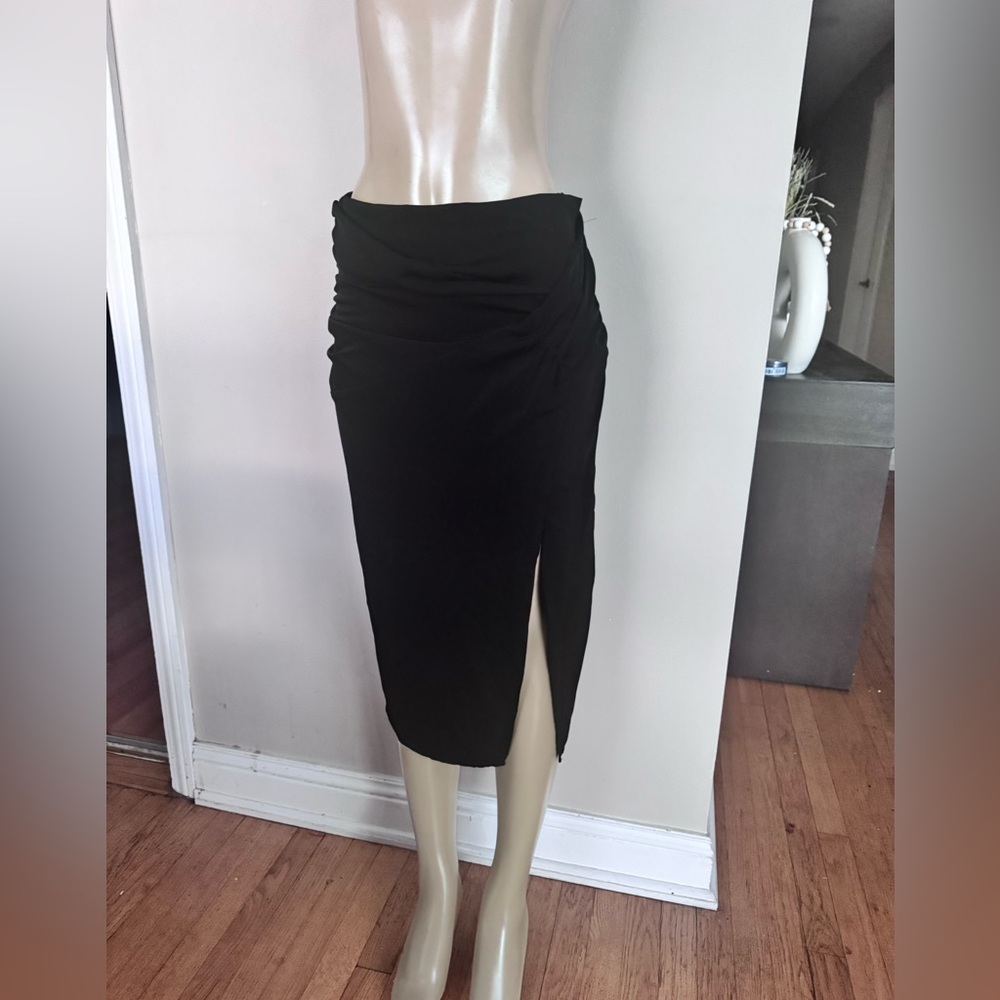 Zara satin midi skirt with slit size medium